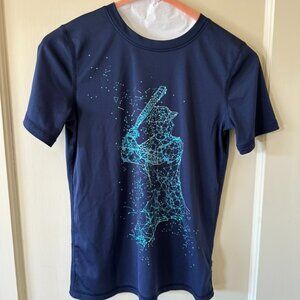 All in MOTION Boys' Short Sleeve BASEBALL Graphic T-Shirt, Blue Youth M/10